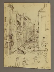 Dorf auf einem Hügel, möglicherweise 1868–69