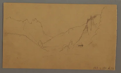 Windende Straße durch das Tal, Haus, möglicherweise 1868
