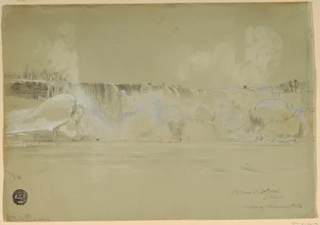 Niagarafälle im Schnee, vom Nordwesten