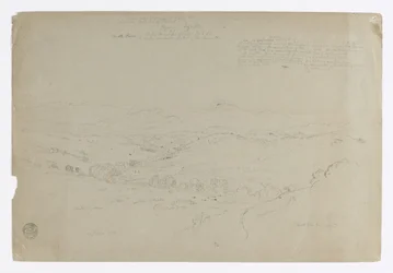Studie. Landschaft mit Mount Puresé. Skizze. Landschaft.