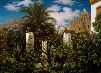 Garten eines Gasthauses, Capri, 1859