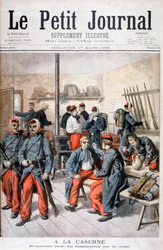 In der Kaserne, Vorbereitung auf Manöver im Schnee, 1895