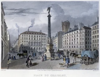 Place du Chatelet - in „Paris en 1832“ von Martens