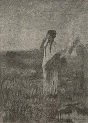 Wie ein Geist, der bei Sonnenaufgang geht, sah er ein Mädchen gehen, aus 