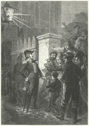 General Daumesnil konfrontiert den Pariser Mob vor dem Château de Vincennes während der Französischen Revolution von 1830 (Stich)