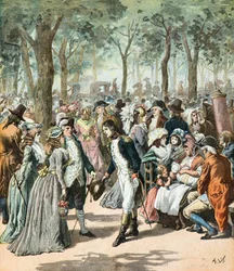 Bonaparte in den Gärten des Königspalastes
