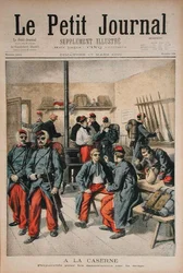 In der Kaserne, Vorbereitung auf Manöver im Schnee, Illustration aus Le Petit Journal, 17. März 1895