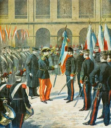 Die Präsentation der Fahnen