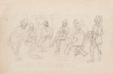 Das Treffen zwischen Cavagnari und dem Khan von Lalpura in Dakka im Februar 1879