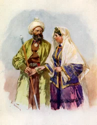 Ein Turkmene und seine Frau