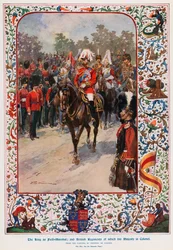 König Georg V. als Feldmarschall, die britischen Regimenter, deren Oberst seine Majestät ist