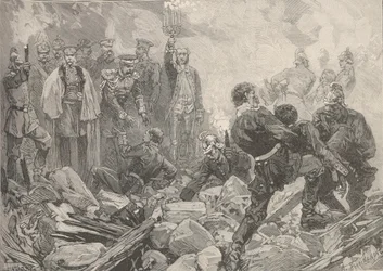 Der Winterpalast nach der Explosion, Abend des 17. Februar 1880