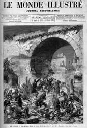 Tunesien, Juli 1881: Französische Truppen nahmen nach dem Aufstand der Einwohner gegen das französische Protektorat Tunesien die Stadt Sfax ein. Stich von De Haenen. Aus „The Illustrious World“, Nr. 1270 vom 30. Juli
