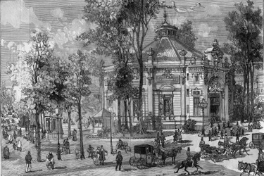 Ansicht des Panorama Marigny Theaters während des Baus durch Charles Garnier (1825-1895) in Paris