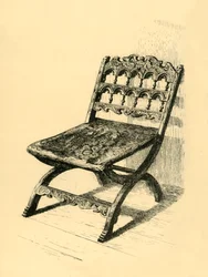 Klappstuhl, Walnussholz, 16.-17. Jahrhundert, 1881