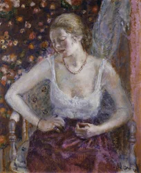Frau beim Ankleiden