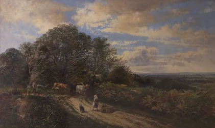 Landschaft mit Vieh, spätes 19. Jahrhundert