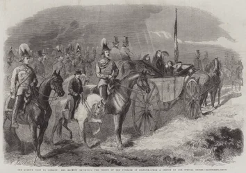 Der Besuch der Königin in Irland, Ihre Majestät überprüft die Truppen auf dem Curragh von Kildare