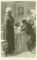 Sie beteten zusammen sowohl vor als auch nach dem Essen