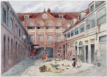 Das Blaue Eber Gasthaus, Holborn, London, ca. 1840