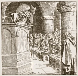 Dunstans letzte Predigt, Illustration aus 