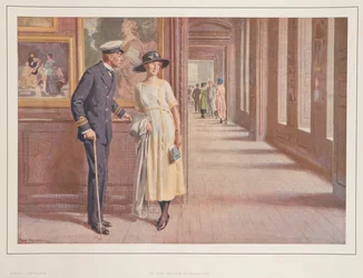Marineoffizier und Dame in den Staatsgemächern