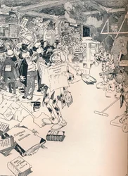 Der Eigentumsraum eines cleveren Karikaturisten, ca. 1890