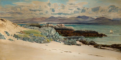 Snowdon und Caernarvon von der Insel Llanddwyn