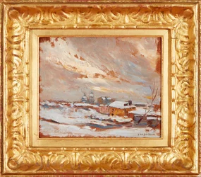 Winterlandschaft mit fernen Kuppeln, Russland