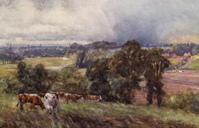 Leamington und Warwick von den Campion Hills