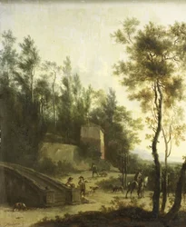 Italienische Landschaft mit Jägern