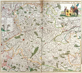 Karte der Grafschaft Hennegau (Belgien) und des Bistums Cambrai (Frankreich)