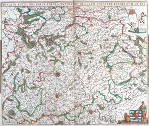 Karte des Herzogtums Luxemburg