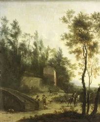 Italienische Landschaft mit Jägern