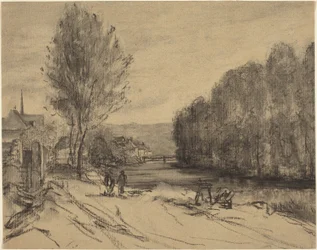 Eine Landschaft mit einem Fluss