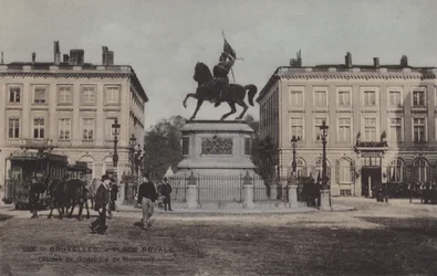 Brüssel, Place Royale, Statue von Godefroid de Bouillon