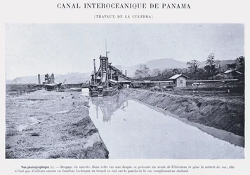 Interozeanischer Kanal von Panama, Arbeiten an der Culebra (s/w Foto)