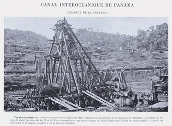 Interozeanischer Kanal von Panama, Arbeiten an der Culebra (s/w Foto)