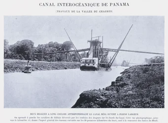 Interozeanischer Kanal von Panama, Arbeiten im Tal des Chagres (s/w Foto)