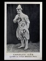 Clown Charley Iles (1876-?) vom Medrano-Zirkus in Paris, ca. 1910, Postkarte, Frankreich, 20. Jahrhundert