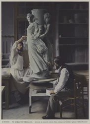 Emaillierwerkstatt in der Porzellanmanufaktur Sevres, Frankreich