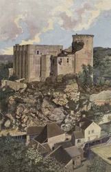 Falaise, Das Schloss, Ansicht vom Mont Mirat