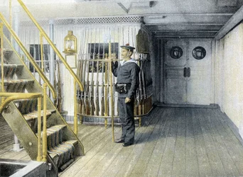 Französische Marine, späte 19. Jahrhundert: Wachposten des Admirals