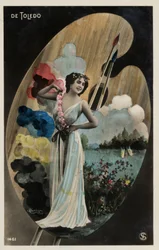 Mädchen mit einer Künstlerpalette