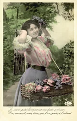 Mädchen mit Blumen zum Verkauf
