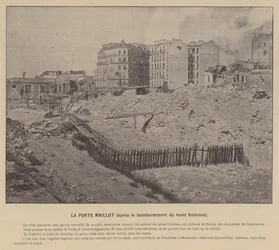 Die Kommune von Paris, La Porte Maillot, nach der Bombardierung des Mont Valerien