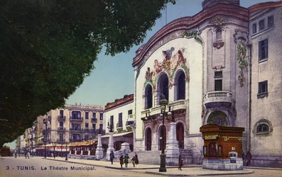 Städtisches Theater, Tunis, Tunesien (koloriertes Foto)
