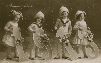 Neujahrsgruß-Postkarte, gesendet 1913