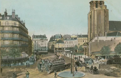 Place St Germain des Prés, Paris. Postkarte von 1913.