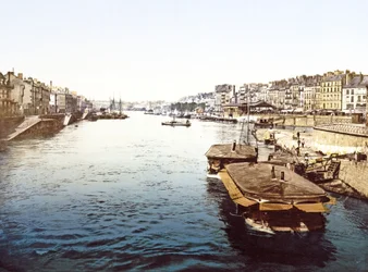 Vergnügungsboote auf der Loire in Nantes, veröffentlicht 1890-1900